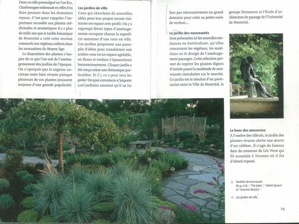 Le projet dans le guide du jardin botanique edition 2000